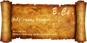 Bányay Csaba névjegykártya