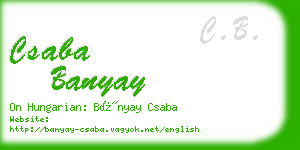 csaba banyay business card